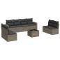 vidaXL Set de muebles de jardín 9 pzas y cojines ratán sintético gris