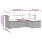 vidaXL Set de sofás de jardín 4 pzas y cojines ratán sintético gris vidaXL Set de sofás de jardín 4 pzas y cojines ratán sintético gris