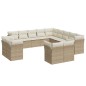 vidaXL Set sofás de jardín con cojines 13 pzas ratán sintético beige vidaXL Set sofás de jardín con cojines 13 pzas ratán sintético beige
