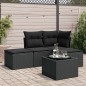vidaXL Set de muebles de jardín 5 pzas y cojines ratán sintético negro