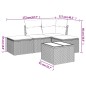 vidaXL Set de muebles de jardín 5 pzas y cojines ratán sintético negro