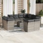 vidaXL Set de sofás de jardín 12 pzas con cojines ratán sintético gris vidaXL Set de sofás de jardín 12 pzas con cojines ratán sintético gris