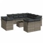vidaXL Set de sofás de jardín 12 pzas con cojines ratán sintético gris vidaXL Set de sofás de jardín 12 pzas con cojines ratán sintético gris