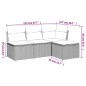 vidaXL Set de sofás de jardín 4 pzas y cojines ratán sintético gris vidaXL Set de sofás de jardín 4 pzas y cojines ratán sintético gris