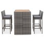 vidaXL Muebles de bar jardín 5 pzas ratán sintético madera acacia gris vidaXL Muebles de bar jardín 5 pzas ratán sintético madera acacia gris