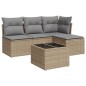 vidaXL Juego de sofás jardín con cojines 5 pzas ratán sintético beige vidaXL Juego de sofás jardín con cojines 5 pzas ratán sintético beige