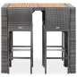 vidaXL Muebles de bar jardín 5 pzas ratán sintético madera acacia gris vidaXL Muebles de bar jardín 5 pzas ratán sintético madera acacia gris