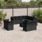 vidaXL Set de sofás de jardín 12 piezas cojines ratán sintético negro vidaXL Set de sofás de jardín 12 piezas cojines ratán sintético negro