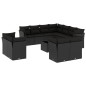 vidaXL Set de sofás de jardín 12 piezas cojines ratán sintético negro vidaXL Set de sofás de jardín 12 piezas cojines ratán sintético negro