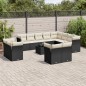 vidaXL Set de sofás de jardín y cojines 13 pzas ratán sintético negro vidaXL Set de sofás de jardín y cojines 13 pzas ratán sintético negro