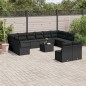 vidaXL Set de sofás de jardín y cojines 13 pzas ratán sintético negro vidaXL Set de sofás de jardín y cojines 13 pzas ratán sintético negro
