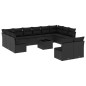 vidaXL Set de sofás de jardín y cojines 13 pzas ratán sintético negro vidaXL Set de sofás de jardín y cojines 13 pzas ratán sintético negro