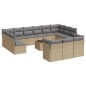 vidaXL Set sofás de jardín 14 pzas con cojines ratán sintético beige vidaXL Set sofás de jardín 14 pzas con cojines ratán sintético beige