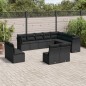 vidaXL Set de sofás de jardín 12 piezas cojines ratán sintético negro vidaXL Set de sofás de jardín 12 piezas cojines ratán sintético negro