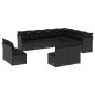 vidaXL Set de sofás de jardín 12 piezas cojines ratán sintético negro vidaXL Set de sofás de jardín 12 piezas cojines ratán sintético negro