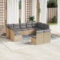 vidaXL Set de sofás de jardín 11pzas con cojines ratán sintético beige vidaXL Set de sofás de jardín 11pzas con cojines ratán sintético beige