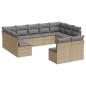 vidaXL Set de sofás de jardín 11pzas con cojines ratán sintético beige vidaXL Set de sofás de jardín 11pzas con cojines ratán sintético beige