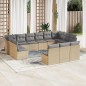 vidaXL Set sofás de jardín con cojines 13 pzas ratán sintético beige vidaXL Set sofás de jardín con cojines 13 pzas ratán sintético beige