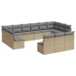 vidaXL Set sofás de jardín con cojines 13 pzas ratán sintético beige vidaXL Set sofás de jardín con cojines 13 pzas ratán sintético beige