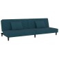vidaXL Sofá cama de 2 plazas con dos almohadas terciopelo azul vidaXL Sofá cama de 2 plazas con dos almohadas terciopelo azul