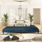 vidaXL Sofá cama de 2 plazas con dos almohadas terciopelo azul vidaXL Sofá cama de 2 plazas con dos almohadas terciopelo azul