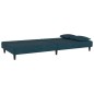 vidaXL Sofá cama de 2 plazas con dos almohadas terciopelo azul vidaXL Sofá cama de 2 plazas con dos almohadas terciopelo azul
