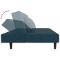 vidaXL Sofá cama de 2 plazas con dos almohadas terciopelo azul vidaXL Sofá cama de 2 plazas con dos almohadas terciopelo azul