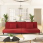 vidaXL Sofá cama de 2 plazas con dos almohadas terciopelo rojo tinto vidaXL Sofá cama de 2 plazas con dos almohadas terciopelo rojo tinto