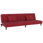 vidaXL Sofá cama de 2 plazas con dos almohadas terciopelo rojo tinto vidaXL Sofá cama de 2 plazas con dos almohadas terciopelo rojo tinto
