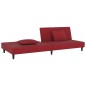 vidaXL Sofá cama de 2 plazas con dos almohadas terciopelo rojo tinto vidaXL Sofá cama de 2 plazas con dos almohadas terciopelo rojo tinto