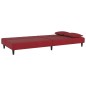 vidaXL Sofá cama de 2 plazas con dos almohadas terciopelo rojo tinto vidaXL Sofá cama de 2 plazas con dos almohadas terciopelo rojo tinto