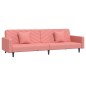 vidaXL Sofá cama de 2 plazas con dos almohadas terciopelo rosa vidaXL Sofá cama de 2 plazas con dos almohadas terciopelo rosa
