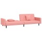 vidaXL Sofá cama de 2 plazas con dos almohadas terciopelo rosa vidaXL Sofá cama de 2 plazas con dos almohadas terciopelo rosa