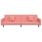 vidaXL Sofá cama de 2 plazas con dos almohadas terciopelo rosa vidaXL Sofá cama de 2 plazas con dos almohadas terciopelo rosa