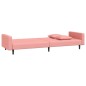 vidaXL Sofá cama de 2 plazas con dos almohadas terciopelo rosa vidaXL Sofá cama de 2 plazas con dos almohadas terciopelo rosa