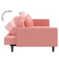 vidaXL Sofá cama de 2 plazas con dos almohadas terciopelo rosa vidaXL Sofá cama de 2 plazas con dos almohadas terciopelo rosa