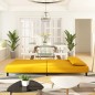 vidaXL Sofá cama de 2 plazas con dos almohadas terciopelo amarillo vidaXL Sofá cama de 2 plazas con dos almohadas terciopelo amarillo