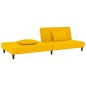 vidaXL Sofá cama de 2 plazas con dos almohadas terciopelo amarillo vidaXL Sofá cama de 2 plazas con dos almohadas terciopelo amarillo