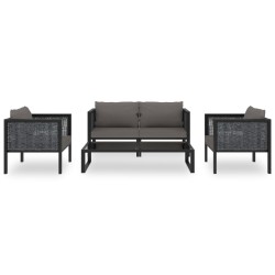 vidaXL Muebles jde ardín 5 pzas y cojines ratán sintético antracita