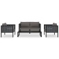 vidaXL Muebles jde ardín 5 pzas y cojines ratán sintético antracita vidaXL Muebles jde ardín 5 pzas y cojines ratán sintético antracita