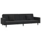 vidaXL Sofá cama de 2 plazas con dos almohadas terciopelo negro vidaXL Sofá cama de 2 plazas con dos almohadas terciopelo negro