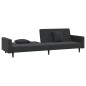 vidaXL Sofá cama de 2 plazas con dos almohadas terciopelo negro vidaXL Sofá cama de 2 plazas con dos almohadas terciopelo negro