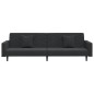 vidaXL Sofá cama de 2 plazas con dos almohadas terciopelo negro vidaXL Sofá cama de 2 plazas con dos almohadas terciopelo negro