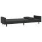 vidaXL Sofá cama de 2 plazas con dos almohadas terciopelo negro vidaXL Sofá cama de 2 plazas con dos almohadas terciopelo negro