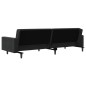 vidaXL Sofá cama de 2 plazas con dos almohadas terciopelo negro vidaXL Sofá cama de 2 plazas con dos almohadas terciopelo negro