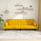 vidaXL Sofá cama de 2 plazas con dos almohadas terciopelo amarillo vidaXL Sofá cama de 2 plazas con dos almohadas terciopelo amarillo