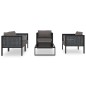 vidaXL Muebles jde ardín 5 pzas y cojines ratán sintético antracita vidaXL Muebles jde ardín 5 pzas y cojines ratán sintético antracita