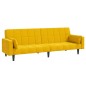vidaXL Sofá cama de 2 plazas con dos almohadas terciopelo amarillo vidaXL Sofá cama de 2 plazas con dos almohadas terciopelo amarillo