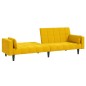 vidaXL Sofá cama de 2 plazas con dos almohadas terciopelo amarillo vidaXL Sofá cama de 2 plazas con dos almohadas terciopelo amarillo