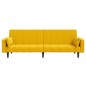 vidaXL Sofá cama de 2 plazas con dos almohadas terciopelo amarillo vidaXL Sofá cama de 2 plazas con dos almohadas terciopelo amarillo